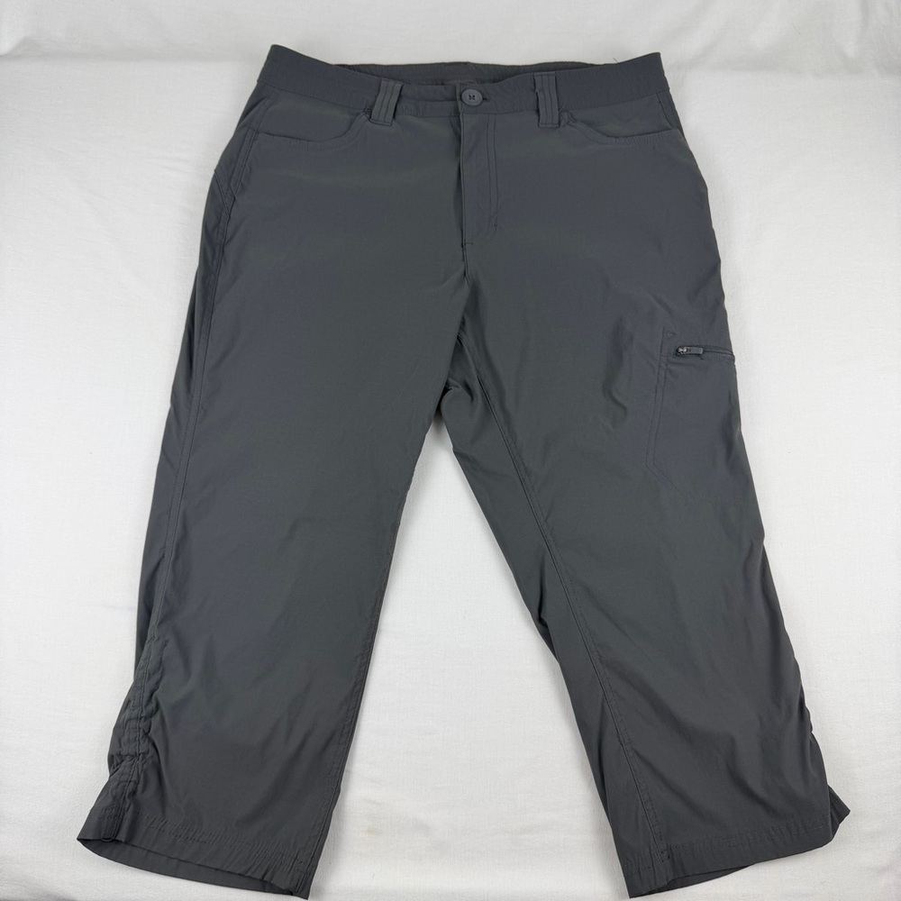 Eddie Bouer Women's Grey Capri Cargo Hiking Pants, Size 10